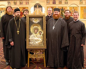 Abbott Sergius and Brothers with the Sitka Icon of the Mother of God